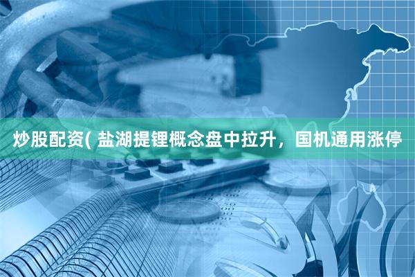 炒股配资( 盐湖提锂概念盘中拉升，国机通用涨停